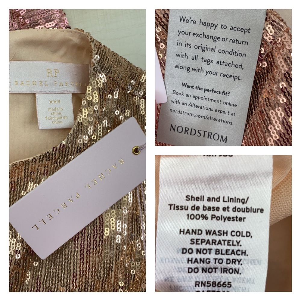 RACHELL PARCELL Pink Bride Ombré Sequin Dress NWT - Picture 9 of 12